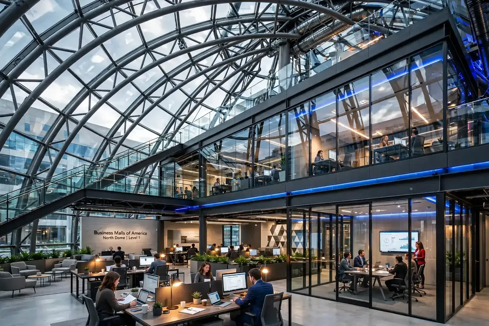 The Frederick Studios workspace, glowing blue under a deep-space sky