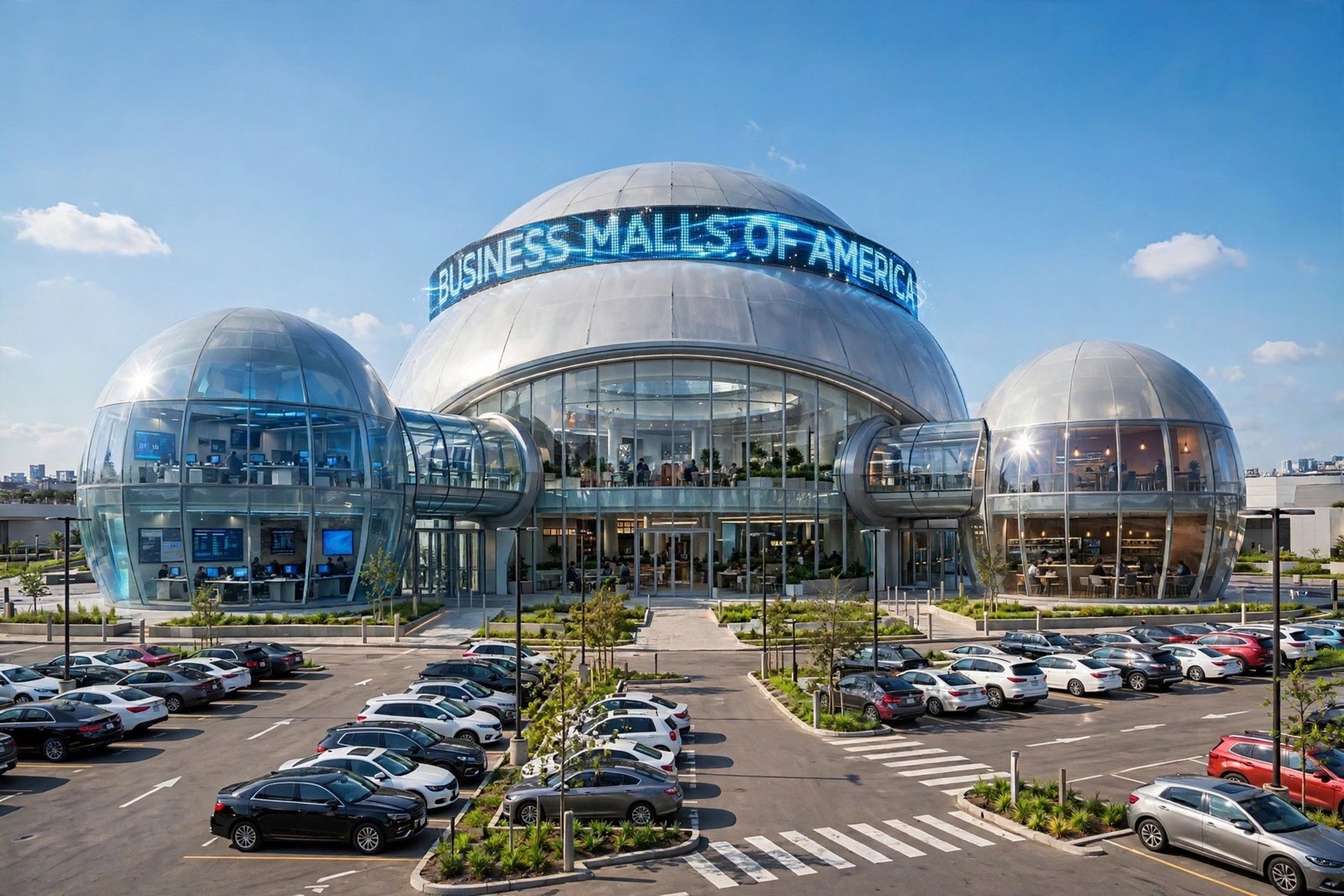 Daytime exterior concept, Business Malls of America